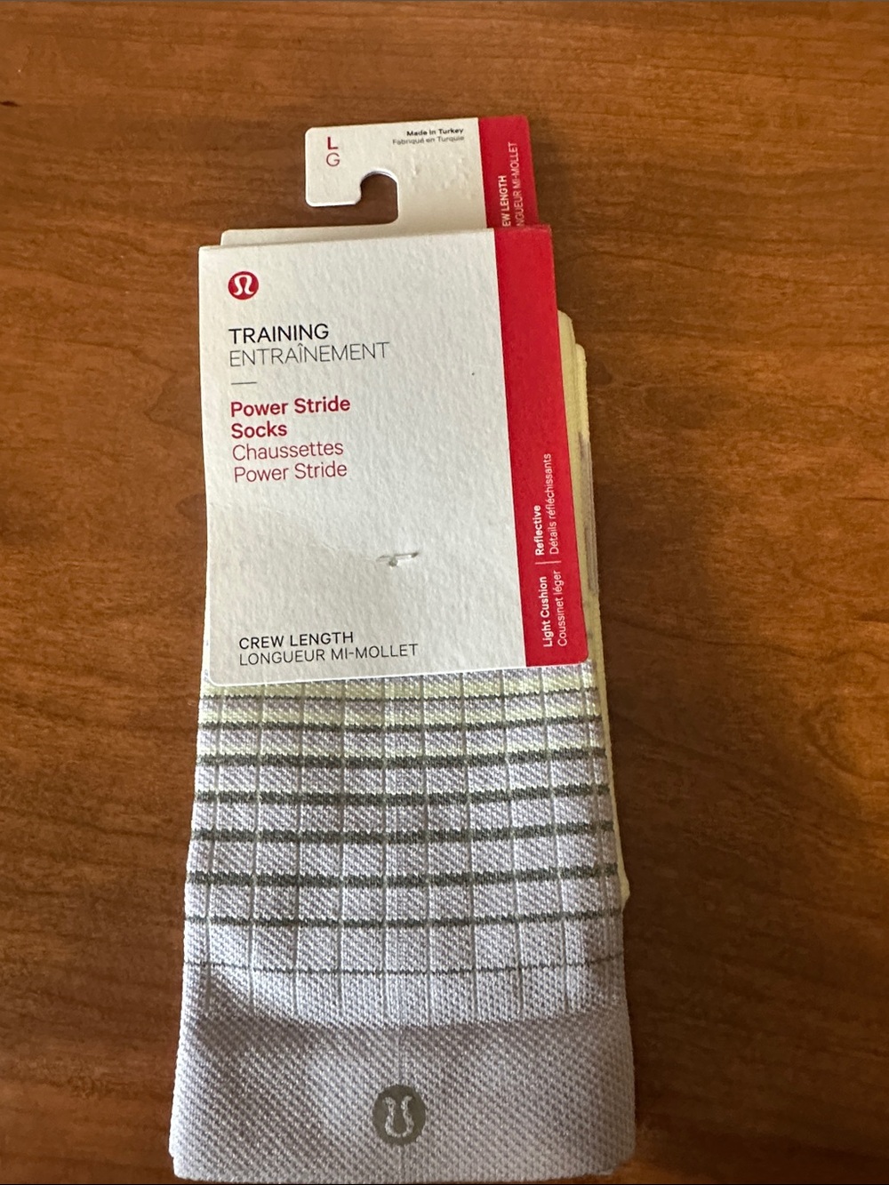 lululemon athletica Power Stride Crew Socks - Lavender with Grid Size L